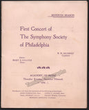 Philadelphia Symphony Society - Lot of 19 Unsigned Programs 1893-1901