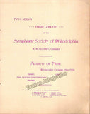 Philadelphia Symphony Society - Lot of 19 Unsigned Programs 1893-1901