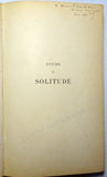 Pirmez, Octave - Signed Book "Jours de Solitude" 1869