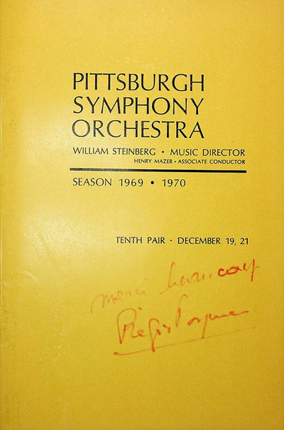 Pasquier, Regis - Signed Program 1969