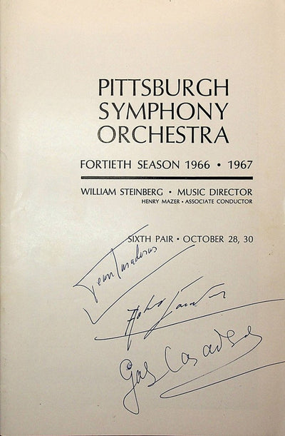 Casadesus, Robert, Gaby & Jean - Triple Signed Program 1966