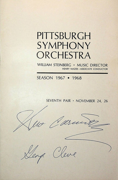 Carmirelli, Pina - Cleve, George - Signed Program 1967