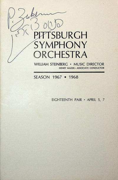 Zukerman, Pinchas - Signed Program 1968