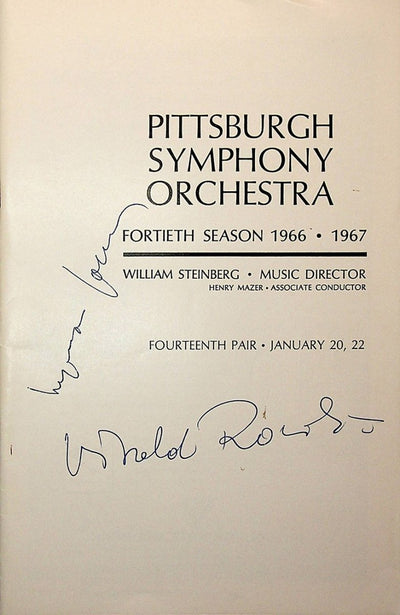 Goldberg, Szymon - Rowick, Witold - Double Signed Program 1967