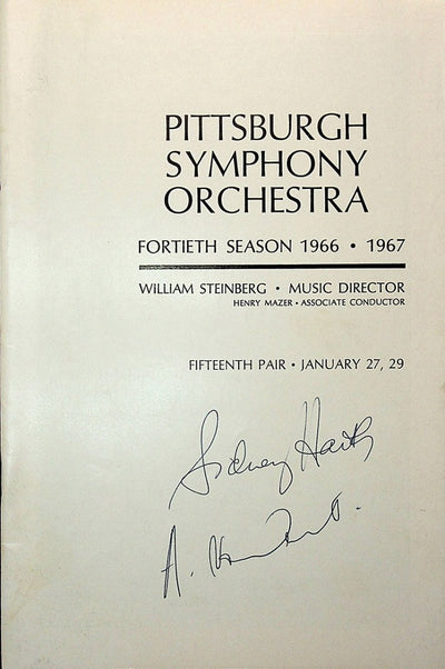 Harth, Sidney - Vandernoot, Andre - Double Signed Program 1967