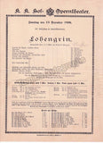 Imperial & Royal Court Opera, Vienna - 8 Playbill Lot 1894-1897