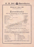 Imperial & Royal Court Opera, Vienna - 8 Playbill Lot 1894-1897