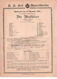 Imperial & Royal Court Opera, Vienna - 8 Playbill Lot 1894-1897