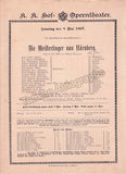 Imperial & Royal Court Opera, Vienna - 8 Playbill Lot 1894-1897
