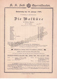 Imperial & Royal Court Opera, Vienna - 8 Playbill Lot 1898