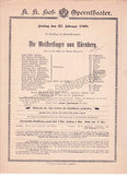 Imperial & Royal Court Opera, Vienna - 8 Playbill Lot 1898