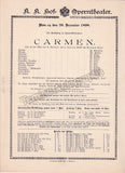Imperial & Royal Court Opera, Vienna - 8 Playbill Lot 1898