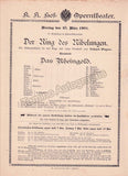 Imperial & Royal Court Opera, Vienna - 6 Playbill Lot 1900-1901