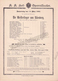 Imperial & Royal Court Opera, Vienna - 8 Playbill Lot 1902