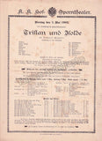 Imperial & Royal Court Opera, Vienna - 8 Playbill Lot 1902