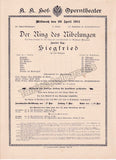 Imperial & Royal Court Opera, Vienna - 8 Playbill Lot 1910-1912