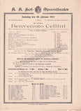 Imperial & Royal Court Opera, Vienna - 8 Playbill Lot 1910-1912