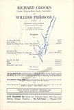 Primrose, William - Crooks, Richard - Signed Program