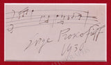 Prokofiev, Sergei - Autograph Music Quote Signed 1930