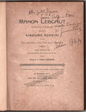 Puccini, Giacomo - Signed First Edition Manon Lescaut Score 1893
