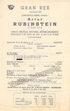 Rubinstein, Artur - 4 Concert Programs - Teatro Gran Rex, Buenos Aires, 1947