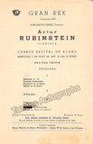 Rubinstein, Artur - 4 Concert Programs - Teatro Gran Rex, Buenos Aires, 1947
