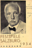 Salzburg Festival - Program Lot 1934