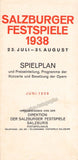 Salzburg Festival Spielplan Lot 1933-1943