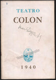 Sayao, Bidu - Kiepura, Jan - Eggerth, Marta - Signed Program La Boheme Teatro Colon 1940
