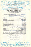 Scherchen, Hermann - Konig Hirsch - World Premiere Program 1956