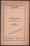 Schmuller, Alexander - Concert Program The Hague 1928 - Willem Mengelberg