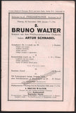 Schnabel, Artur - Berlin Program Lot 1926-1932 Bruno Walter