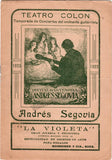 Segovia, Andres - Concert Program Teatro Colon Buenos Aires 1923