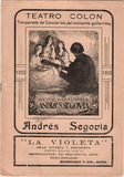 Segovia, Andres - Concert Program Teatro Colon Buenos Aires 1923