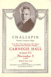 Singer Recitals at Carnegie Hall 1919-1921 - Lot of 7 Programs + Playbills