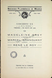 Sociedad Filarmonica Madrileña - Collection of 28 Vocal Concert Programs 1905-1929