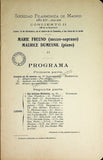 Sociedad Filarmonica Madrileña - Collection of 28 Vocal Concert Programs 1905-1929
