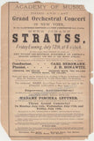 Strauss, Johann - Orchestral Concert in New York Playbill 1870s