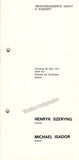 Szeryng, Henryk - Isador, Michael - Signed Program Kassel 1977