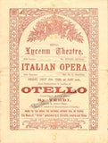 Tamagno, Francesco - Otello London Premiere Program 1889
