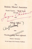 Thibaud, Jacques - Cortot, Alfred - Signed Program Berkeley, CA, USA 1919