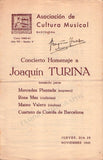 Turina, Joaquin - Barcelona String Quartet - Signed Program 1940