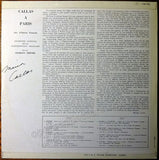 Callas, Maria - Signed LP record Maria Callas A Paris