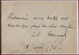 Gounod, Charles - Signed Note and Photo