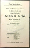 Jaeger, Ferdinand - Set of 2 Recital Programs 1900 and 1905