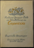 Krauss, Clemens - Capriccio World Premiere Performances Program 1942