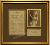 Lehmann, Lilli - Signature + Photo + Program Clip (Unframed)