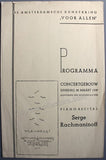 Rachmaninoff, Sergei - Concert Program Amsterdam 1939