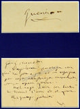 Verdi, Giuseppe - Handwritten Note and Envelope + Portrait Print