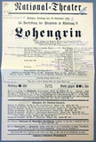 Wagner Operas at the National Theater Munich 1924-25 - Lot of 5 Playbills